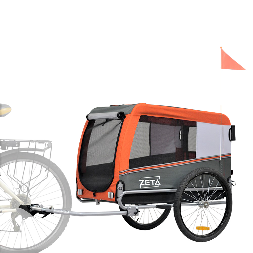 Remolque bicicleta + Cochecito para perro | Mod. \"ZETA LARGE\" - Dimensiones interiores: 50x85 cm